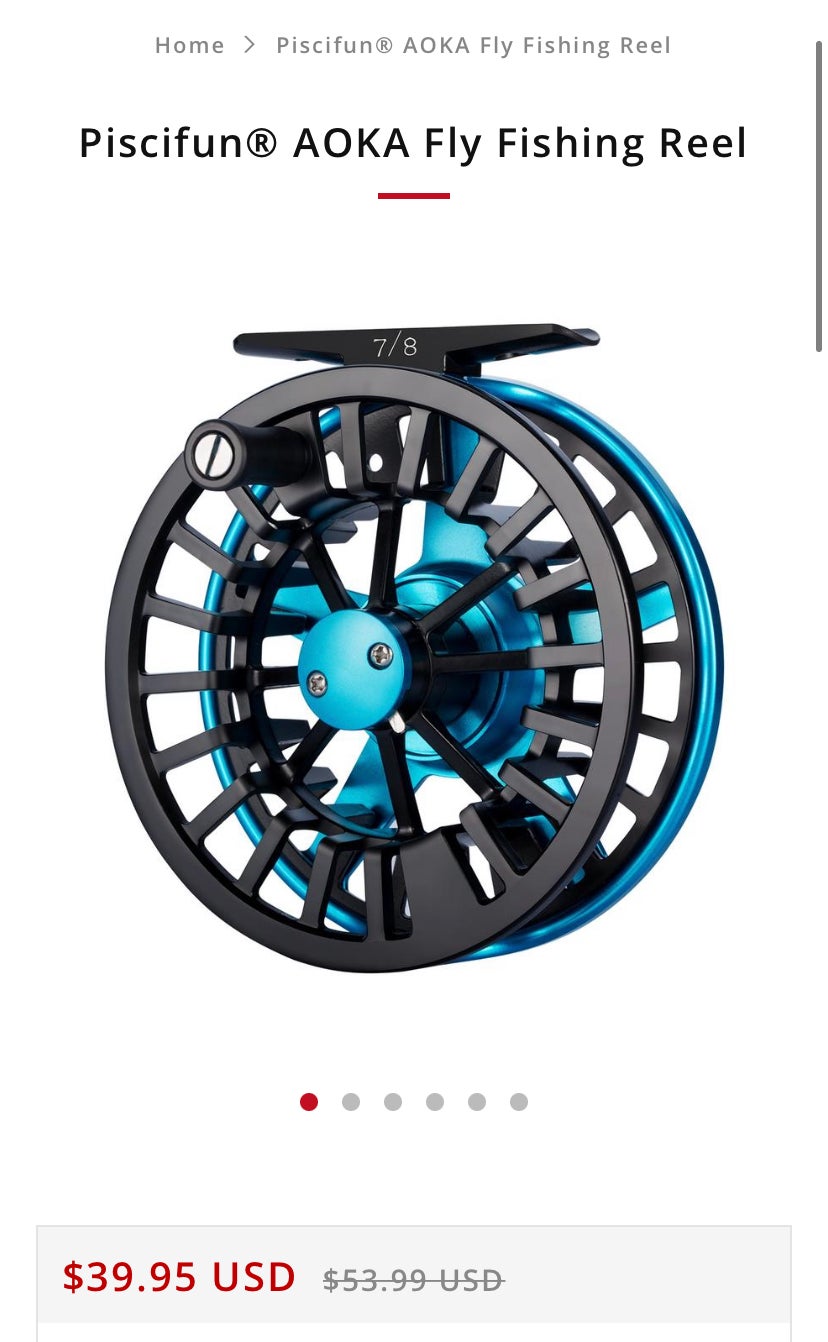 Piscifun Platte Fly Fishing Reel Blue - Finish-Tackle
